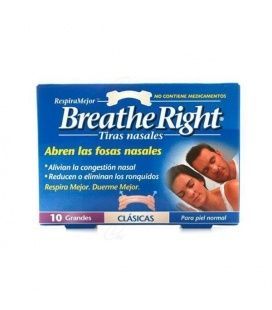 TIRA NASALES BREATHE RIGHT CLASICA GRANDE 10 UNIDADES - Cuidado Nasal