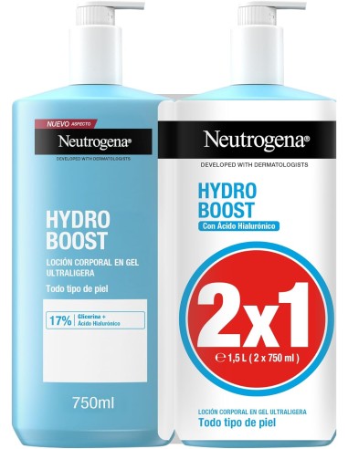 NEUTROGENA Duplo Hydro Boost Loción Corporal Hidratante 2x750 ml