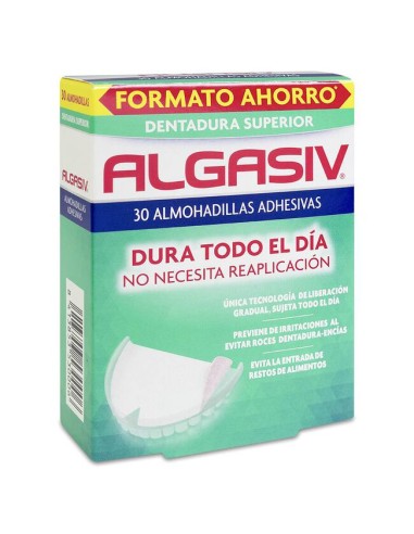 ALGASIV Almohadillas Adhesivas Dentadura Superior 30 Unidades