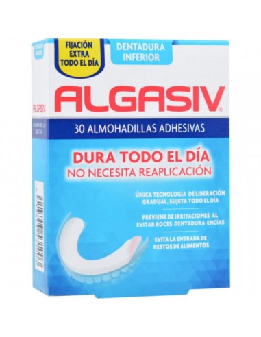 ALGASIV Almohadillas Adhesivas Dentadura Inferior 30 Unidades