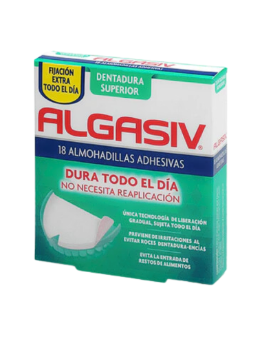 ALGASIV Almohadillas Adhesivas Dentadura Superior 18 Unidades