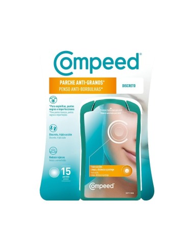 COMPEED Parche Anti-Granos Discreto Triple Acción 15 Unidades