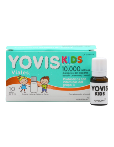 YOVIS Kids Probióticos Sabor Fresa 10 Viales Bebibles de 10 ml