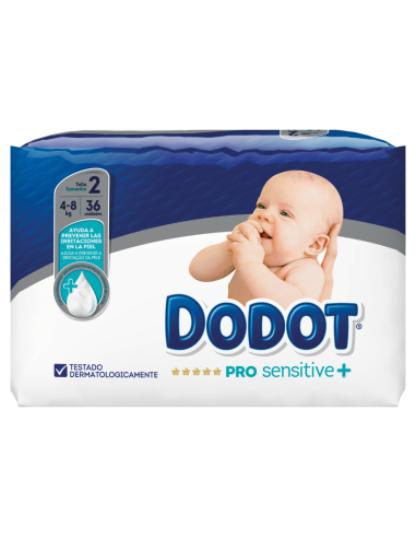 Dodot Sensitive Pañales Talla 2, 36 Pañales, 4-8 kg