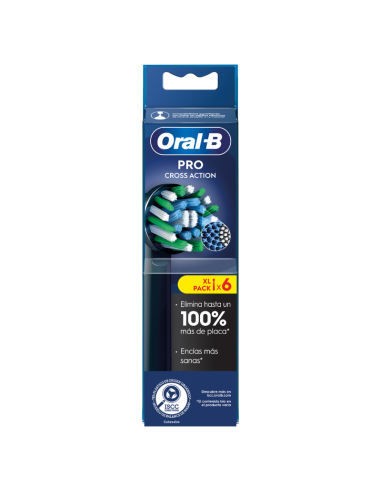 Oral-B Recambios Cross Action Color Negro 6 Unidades