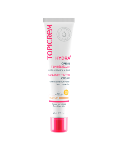 TOPICREM Hydra+ Crema Iluminadora con Color - Medio SPF 50 40 ml