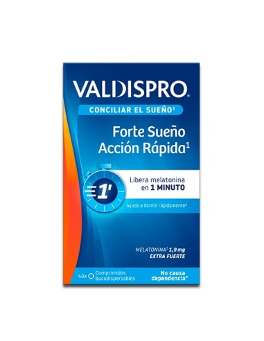 VALDISPRO Forte Sueño Acción Rápida Melatonina 1,9 mg 40 Comprimidos