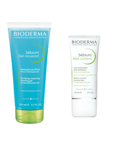 BIODERMA Pack Sébium Gel Moussant 200 ml + Mat Control 30 ml