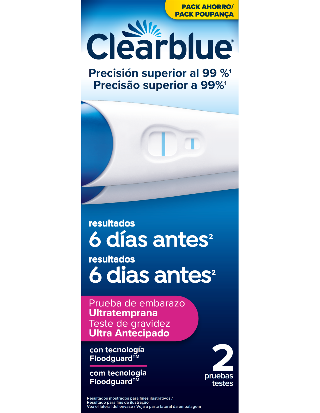 Prueba orders de embarazo clearblue farmacia del ahorro