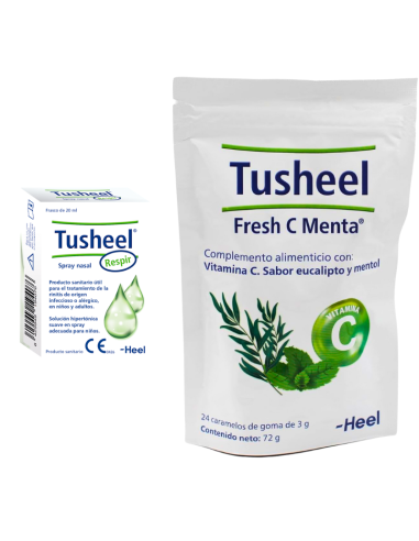 TUSHEEL Pack Spray Nasal 20 ml + Fresh C Menta 24 Caramelos de Goma de 3g