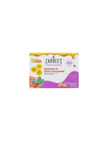 ZARBEE'S Garganta y Extra Inmunidad 24 Pastillas para chupar