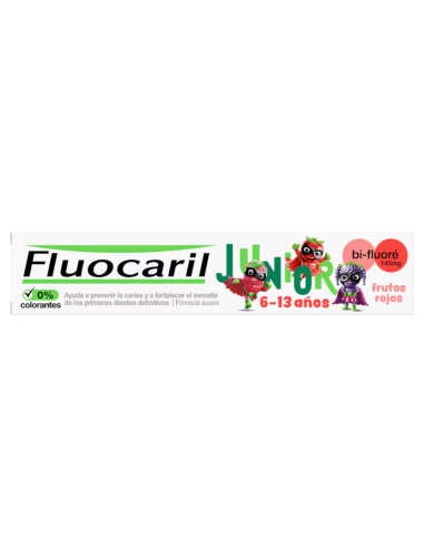 Fluocaril Junior 6-13 Años Pasta Dentífrica Sabor Frutos Rojos 75 ml