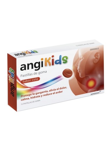 ANGIKIDS Garganta 15 Pastillas de Goma Sabor Cola