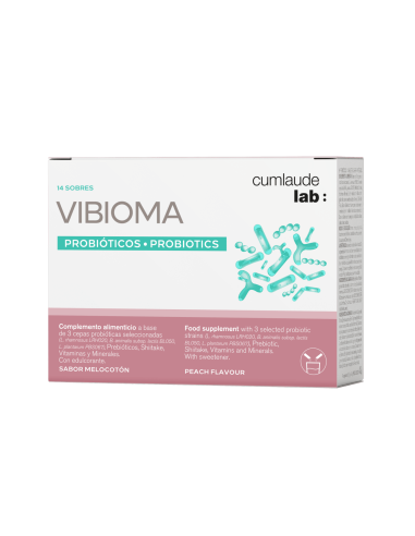 CUMLAUDE LAB: Vibioma Sabor Melocotón 14 Sobres de 3g