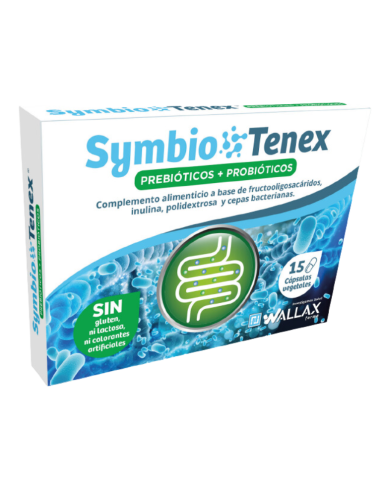 GOAH Symbio Tenex Prebióticos + Probióticos 15 Cápsulas – Fortalece el sistema digestivo y mejora la flora intestinal