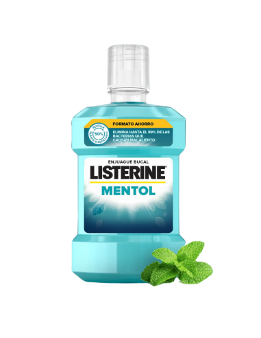 LISTERINE Mentol 750 ml – Enjuague bucal refrescante con mentol para una limpieza profunda y aliento fresco