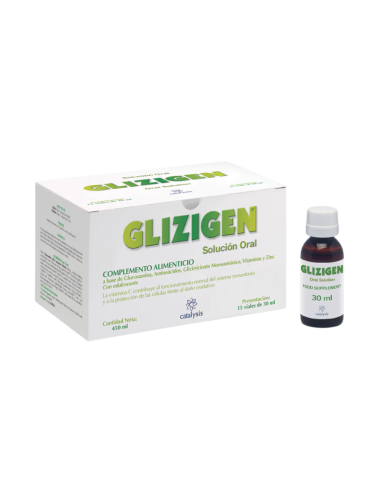 GLIZIGEN Solución Oral 15 Viales de 30 ml – Alivio para malestar estomacal, digestión y protección intestinal