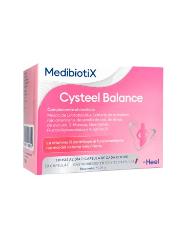 MedibiotiX Cysteel Balance 30 Cápsulas + 30 Cápsulas Gastrorresistentes – Complemento para la salud urinaria y digestiva