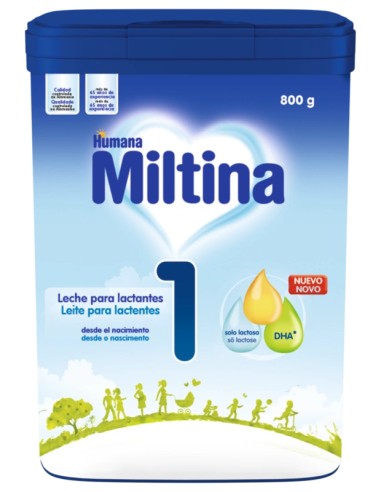 Miltina 1 Leche Infantil con DHA 800g – Leche para bebés con DHA, favorece el desarrollo cerebral y visual