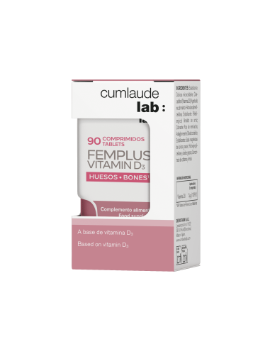 CUMLAUDE Femplus Vitamin D3 Huesos 90 Comprimidos – Suplemento de vitamina D3 para fortalecer huesos y mejorar la salud ósea