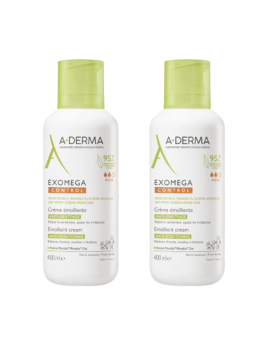 A-DERMA Duplo Exomega Control Crema Emoliente 2x400 ml