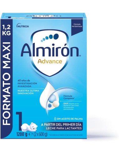 ALMIRON Advance 1 Polvo 1200g – Leche para lactantes desde el nacimiento, con prebióticos y nutrientes esenciales