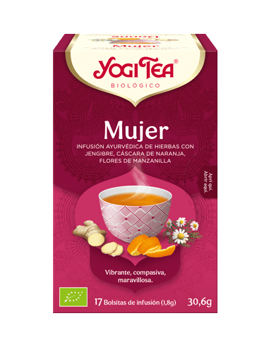 Yogi Tea Mujer 17 Bolsitas de Infusión con Hierbas Naturales para Equilibrio Femenino y Bienestar Hormonal