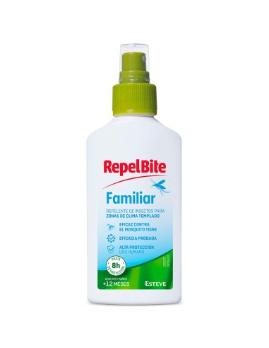 REPELBITE Familiar Repelente 200 ml Spray Antimosquitos para Toda la Familia con Protección Duradera y Fácil Aplicación