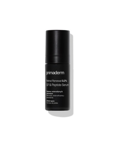 Primaderm Retinal Renewal 0.2% GF & Peptide Serum 30 ml Antiedad con Factores de Crecimiento y Péptidos, Piel Firme y Renovada