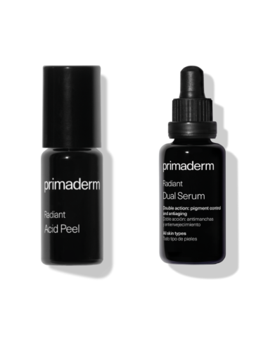 Primaderm Pack Radiant Acid Peel 10 ml + Dual Serum 30 ml Exfoliante y Sérum Facial para Piel Radiante y Renovación Intensa