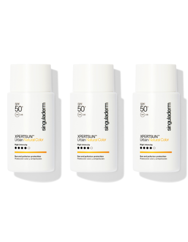 Singuladerm Pack XPERTSUN Urban Natural Color High Intensity 3x50 ml por el Precio de 2 Solar Facial, Color Natural, SPF50