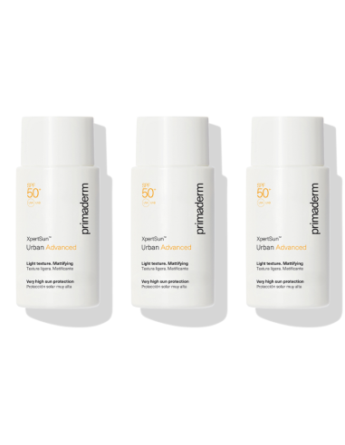 Primaderm Pack XPERTSUN Urban Advanced Light Texture 3x50 ml por el Precio de 2 Protector Solar Facial SPF50 con Textura Ligera