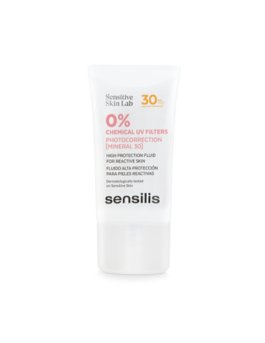 SENSILIS 0% Chemical UV Filters Photocorrection Mineral SPF30 40 ml Crema Solar Facial con Filtros Minerales, Corrección de Tono