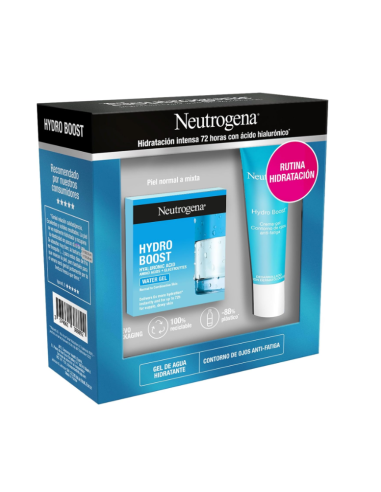 Neutrogena Pack Hydro Boost Contorno de Ojos 15ml + Gel de agua 50ml Hidratación intensa 72h para pieles normales a mixtas